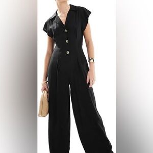 ASOS Design Black Linen Jumpsuit